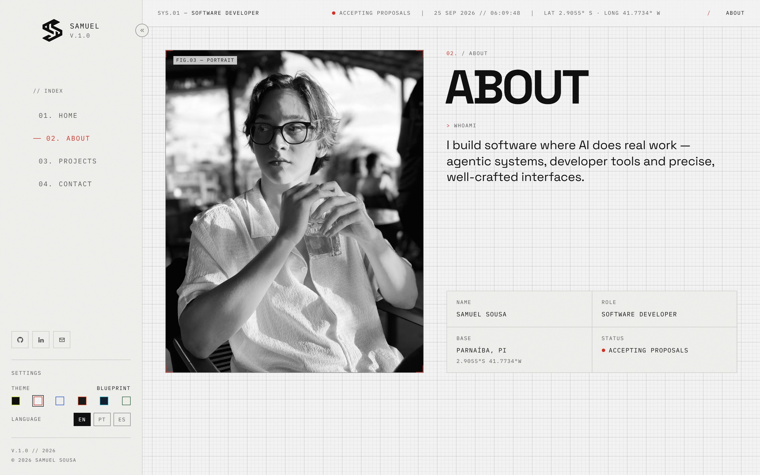 About page in the BLUEPRINT theme