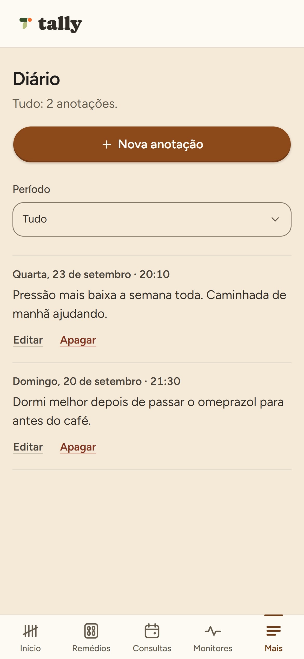 Wellnessy — Journal (demo data)