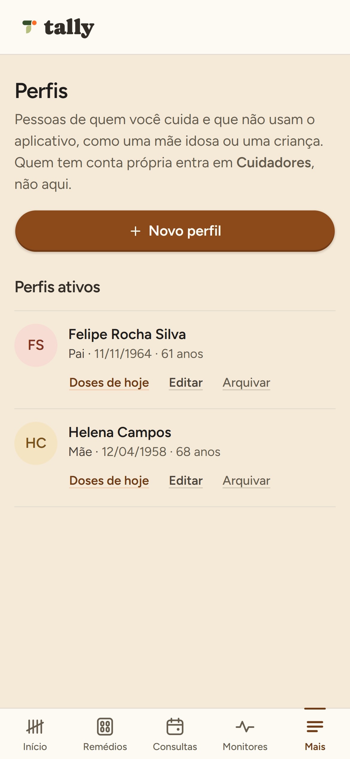 Wellnessy — Caregiver profiles (demo data)